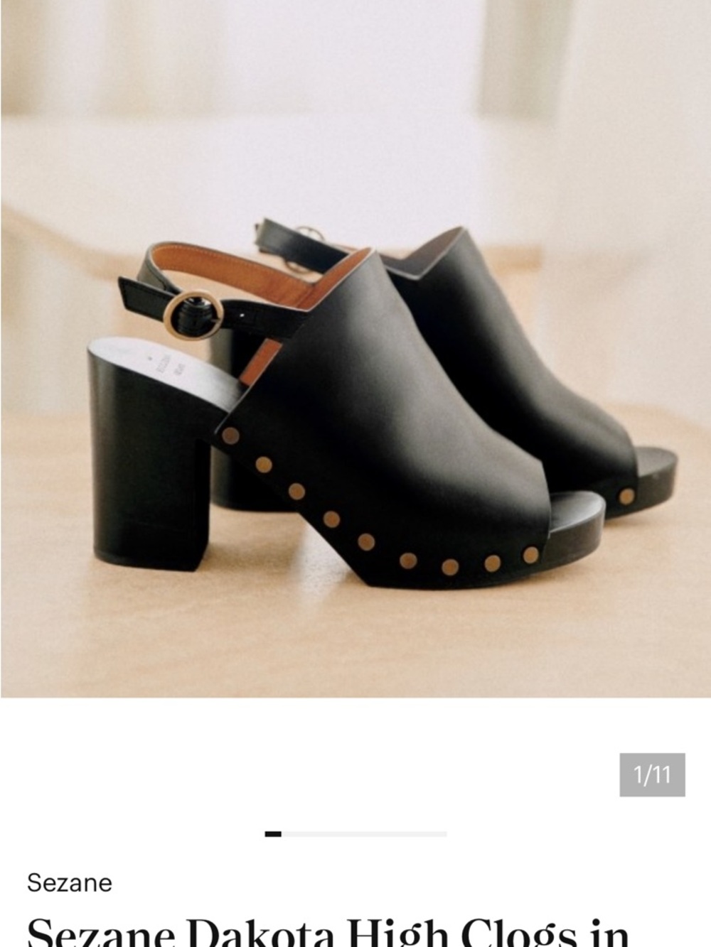 Sézane Dakota High Clogs in Black worn once